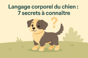 Chien montrant son langage corporel avec oreilles basses et queue dréssée