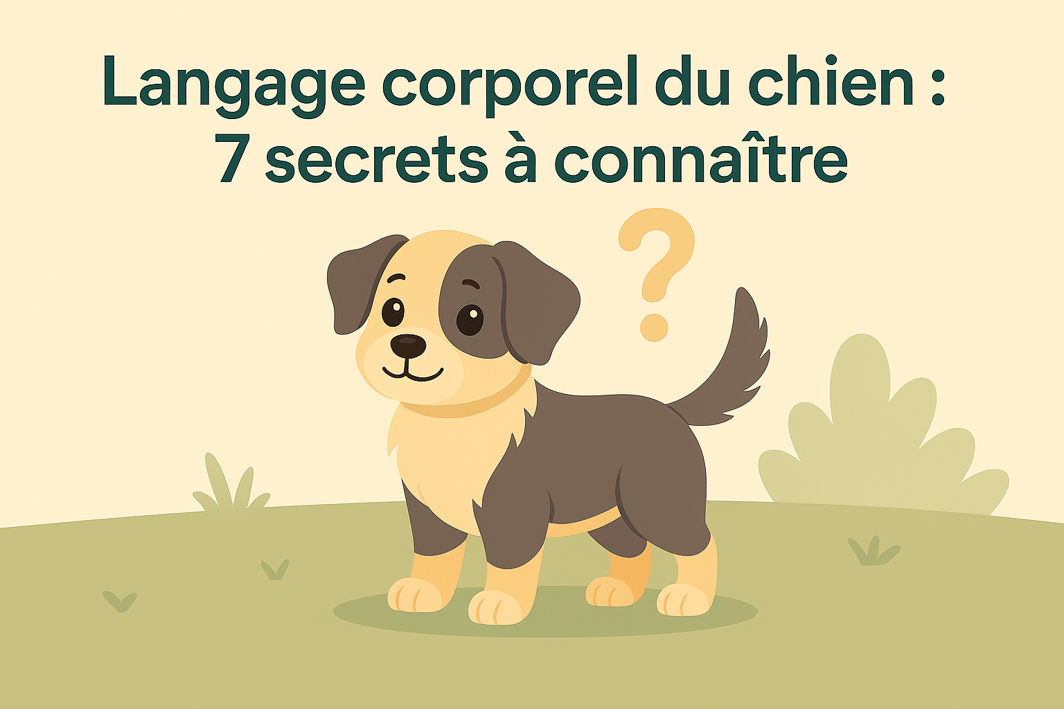 Chien montrant son langage corporel avec oreilles basses et queue dréssée